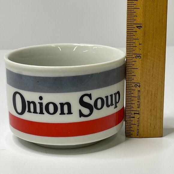 Lot Of 3 Vintage Soup Cups Manhattan Fish Chowder Onion Garden Pea Soup Mugs - Picture 11 of 11